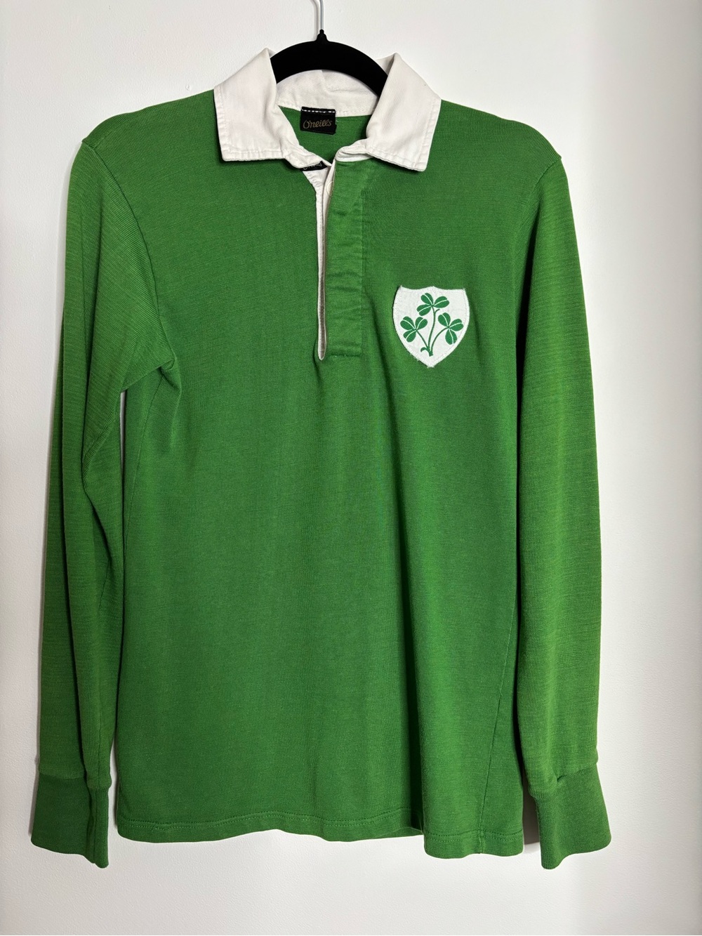 VTG 1980’s O'Neill Green Rugby-Style Crewneck with White Collar and Crest